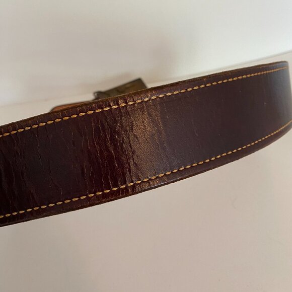 Adezy Denver 1975 Buck Deer Belt Buckle Brown Leather Belt 36